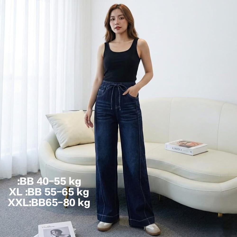 Hanian Kulot Jeans Full Karet Muter Jeans Premium Haigweist thumbnail 3